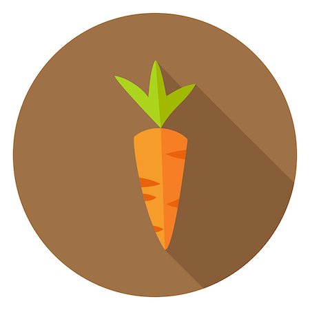 simsearch:400-08414575,k - Carrot Vegetable Circle Icon. Flat Design Vector Illustration with Long Shadow. Spring Food Symbol. Stock Photo - Budget Royalty-Free & Subscription, Code: 400-08415383