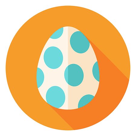 simsearch:400-08414575,k - Easter Egg with Big Dots Decor Circle Icon. Flat Design Vector Illustration with Long Shadow. Spring Christian Holiday Symbol. Stock Photo - Budget Royalty-Free & Subscription, Code: 400-08415393