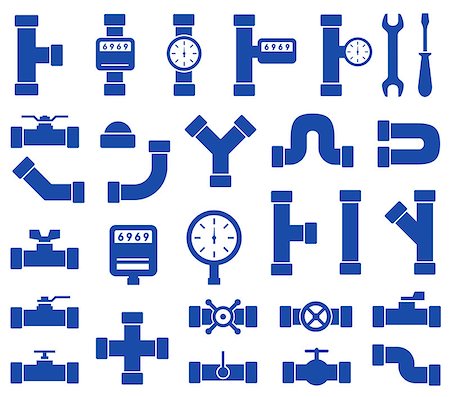 simsearch:400-09172481,k - isolated blue plumbing pipes set on white background Stockbilder - Microstock & Abonnement, Bildnummer: 400-08415586