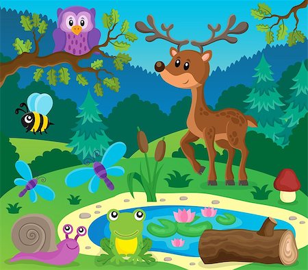 simsearch:400-09049135,k - Forest animals topic image 9 - eps10 vector illustration. Stockbilder - Microstock & Abonnement, Bildnummer: 400-08415780