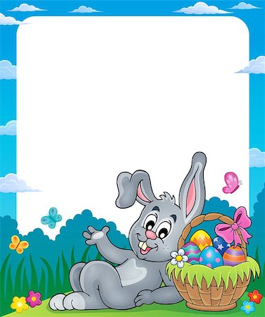 simsearch:400-09098381,k - Frame with Easter basket and bunny 2 - eps10 vector illustration. Stock Photo - Budget Royalty-Free & Subscription, Code: 400-08415782