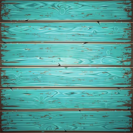Aquamarine old wooden painted vector wall. Vintage retro backround. Editable pattern in swatches. Stock Photo - Budget Royalty-Free & Subscription, Code: 400-08415920