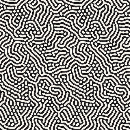 Vector Seamless Black and White Organic Rounded Lines Biological Pattern Abstract Background Fotografie stock - Microstock e Abbonamento, Codice: 400-08415933