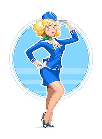 Beautiful stewardess in uniform Stock Photo - Budget Royalty-Free & Subscription, Code: 400-08410022