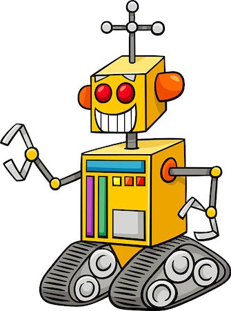 simsearch:400-08813093,k - Cartoon Illustration of Funny Robot Fantasy Character Stockbilder - Microstock & Abonnement, Bildnummer: 400-08410066