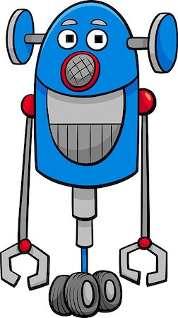 simsearch:400-07052452,k - Cartoon Illustration of Funny Robot or Droid Fantasy Character Stockbilder - Microstock & Abonnement, Bildnummer: 400-08410070