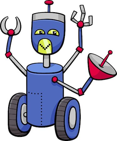 simsearch:400-08813093,k - Cartoon Illustration of Robot or Droid Comic Character Stockbilder - Microstock & Abonnement, Bildnummer: 400-08410071