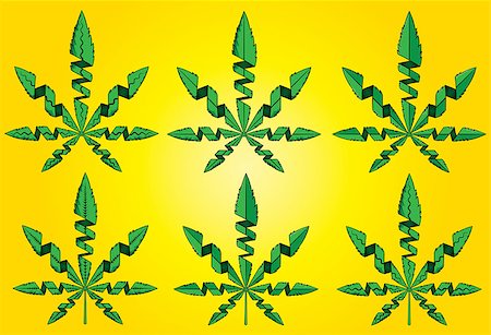 cannabis marijuana ganja leaf symbol vector illustration Stock Photo - Budget Royalty-Free & Subscription, Code: 400-08410371