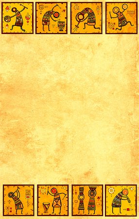 simsearch:400-08493198,k - Grunge background with African ethnic patterns and paper texture of yellow color Photographie de stock - Aubaine LD & Abonnement, Code: 400-08410389