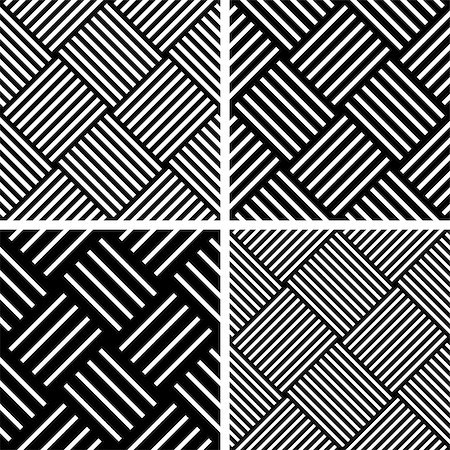 simsearch:400-08409083,k - Seamless checked patterns set. Geometric diagonal textures. Vector art. Photographie de stock - Aubaine LD & Abonnement, Code: 400-08410431