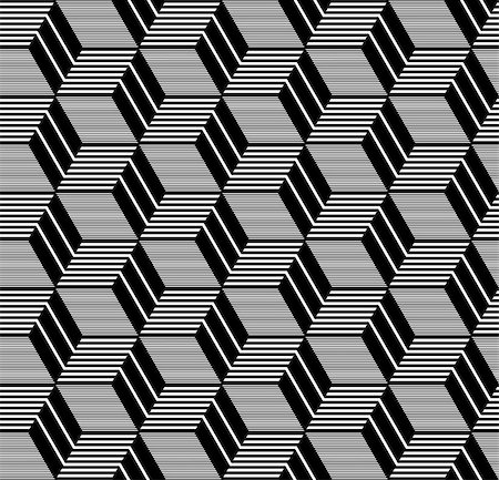 simsearch:400-08652412,k - Seamless op art pattern. Geometric diamonds and hexagons texture. Vector art. Stock Photo - Budget Royalty-Free & Subscription, Code: 400-08410461
