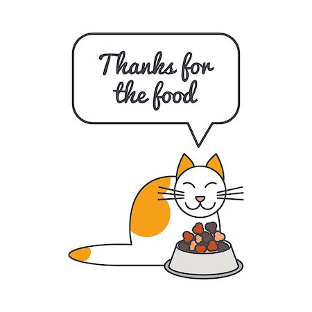 simsearch:400-04871184,k - Happy full cat with speech bubble and saying. Vector color line illustration card on white background. You can put your own text in the bubble. Cat adoption concept. Photographie de stock - Aubaine LD & Abonnement, Code: 400-08410530