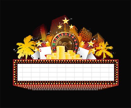 simsearch:400-04077830,k - Brightly vintage glowing retro casino neon sign Photographie de stock - Aubaine LD & Abonnement, Code: 400-08410541