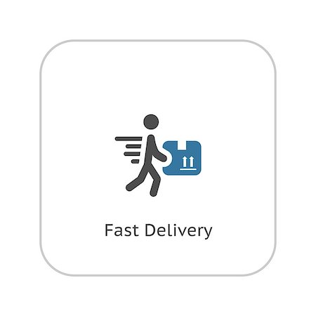 simsearch:400-08413489,k - Fast Delivery Icon with Man and Box. Isolated Illustration. Stock Photo - Budget Royalty-Free & Subscription, Code: 400-08410599