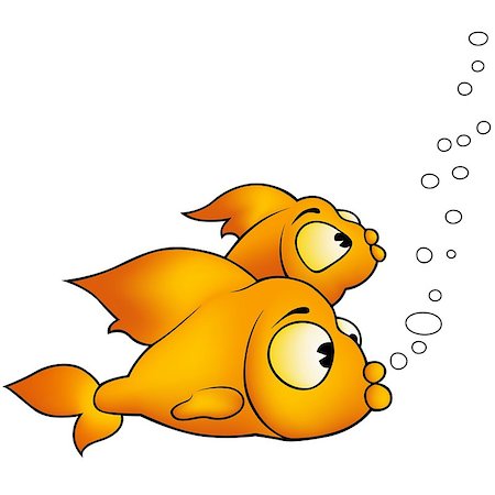 simsearch:400-06061703,k - Two Golden Fish - Colored Cartoon Illustration, Vector Foto de stock - Super Valor sin royalties y Suscripción, Código: 400-08410658