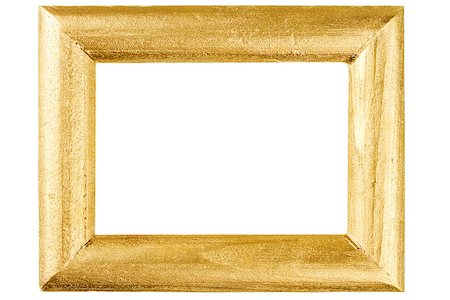 simsearch:400-05890928,k - Rectangular wooden frame painted with gold isolated on white background Fotografie stock - Microstock e Abbonamento, Codice: 400-08410769