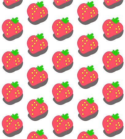 simsearch:400-05744625,k - Sweet Strawberry Pattern vector on white background Stock Photo - Budget Royalty-Free & Subscription, Code: 400-08410760