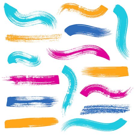 simsearch:400-08410775,k - Big vector colorful brush strokes collection on white Stock Photo - Budget Royalty-Free & Subscription, Code: 400-08410773