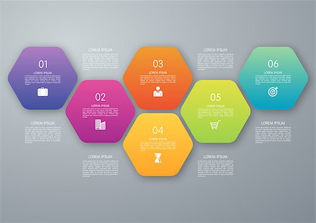 simsearch:400-08707424,k - Vector circle hexagon infographic. Template for diagram, graph, presentation and chart. Business concept with 6 options, parts, steps or processes. Abstract background. Stock Photo - Budget Royalty-Free & Subscription, Code: 400-08410886