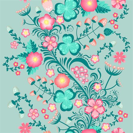 simsearch:400-08158857,k - Spring floral seamless pattern in soft pastel colors cute vector seamless background Photographie de stock - Aubaine LD & Abonnement, Code: 400-08411060