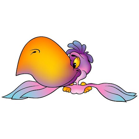 simsearch:400-05070702,k - Pink Flying Parrot With Big Orange Beak - Colored Cartoon Illustration, Vector Stock Photo - Budget Royalty-Free & Subscription, Code: 400-08411185