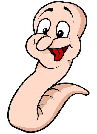 Happy Little Earthworm - Smiling Cartoon Illustration, Vector Stock Photo - Budget Royalty-Free & Subscription, Code: 400-08411192