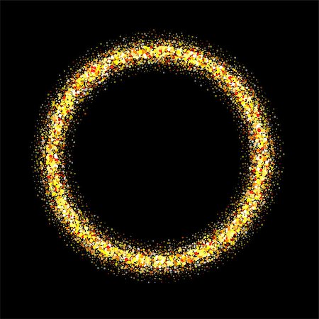 simsearch:400-08411550,k - Golden round frame on black background. Gold sparkles on black background. Gold glitter background. Stock Photo - Budget Royalty-Free & Subscription, Code: 400-08411358