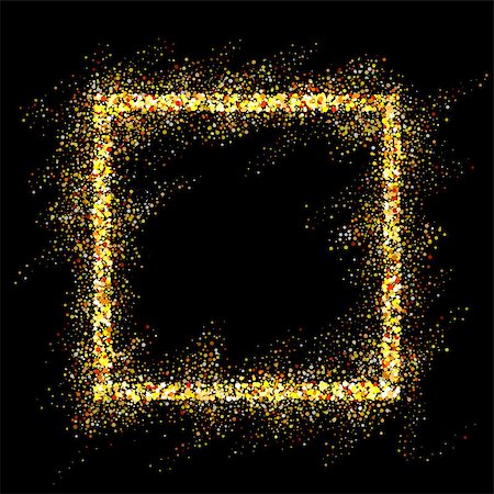 simsearch:400-08411550,k - Golden frame on black background. Gold sparkles on black background. Gold glitter background. Stock Photo - Budget Royalty-Free & Subscription, Code: 400-08411361