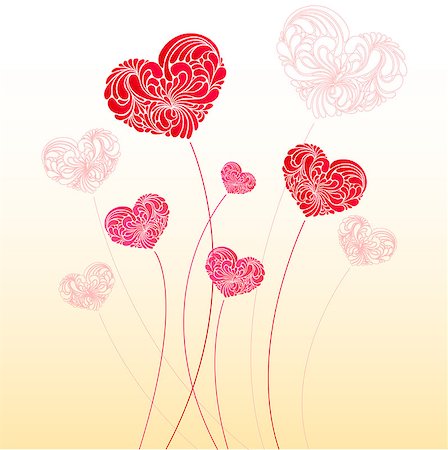 simsearch:400-08411566,k - Valentine stylized hearts - love symbol, vector  card or background Stockbilder - Microstock & Abonnement, Bildnummer: 400-08411468