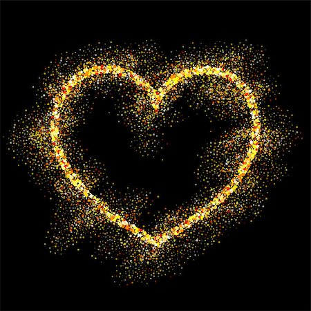 simsearch:400-08411550,k - Golden frame on black background. Gold sparkles on black background. Gold glitter vector. Stock Photo - Budget Royalty-Free & Subscription, Code: 400-08411546
