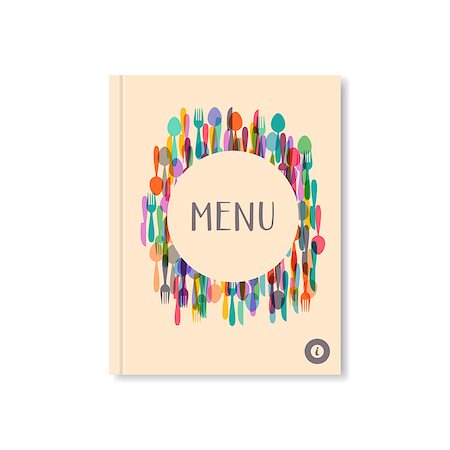 fork and spoon frame - Creative restaurant menu vector abstract brochure design template Stock Photo - Budget Royalty-Free & Subscription, Code: 400-08411666