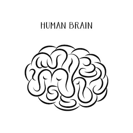 Black abstract human brain icon vector illustration Stock Photo - Budget Royalty-Free & Subscription, Code: 400-08411661
