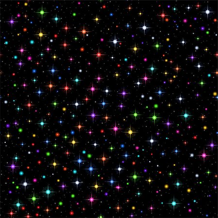 simsearch:400-08553045,k - Abstract Seamless Background, Shining Colorful Christmas Sparks and Stars on Black Foto de stock - Super Valor sin royalties y Suscripción, Código: 400-08411801