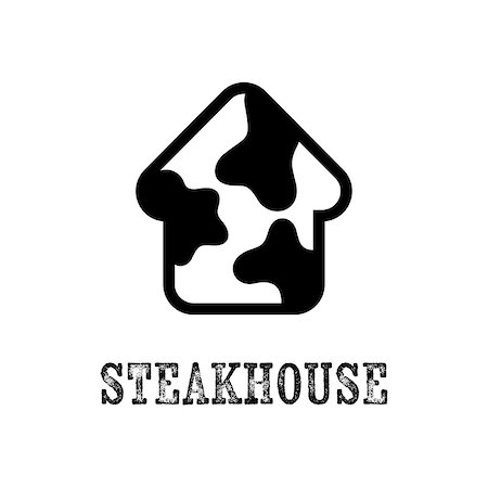 simsearch:400-09114224,k - Simple black vector steak house icon on white Stock Photo - Budget Royalty-Free & Subscription, Code: 400-08411843