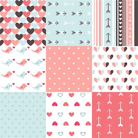 simsearch:400-04495780,k - Seamless pattern Valentines day Foto de stock - Super Valor sin royalties y Suscripción, Código: 400-08412005