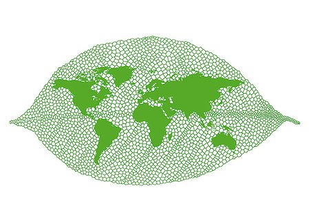 simsearch:400-08412015,k - World map on green vein leaf, vector illustration Foto de stock - Super Valor sin royalties y Suscripción, Código: 400-08412015