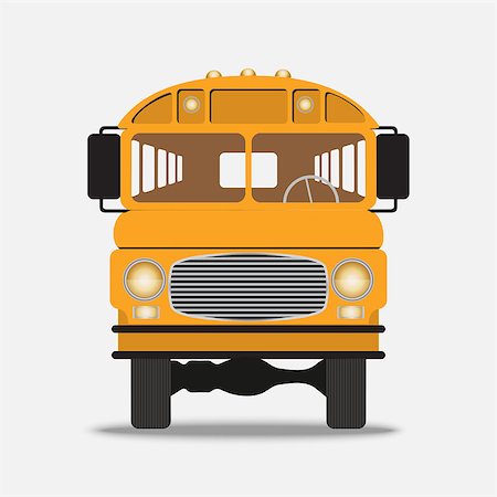 simsearch:400-07622068,k - Yellow School Bus front view on a white background Stock Photo - Budget Royalty-Free & Subscription, Code: 400-08412128