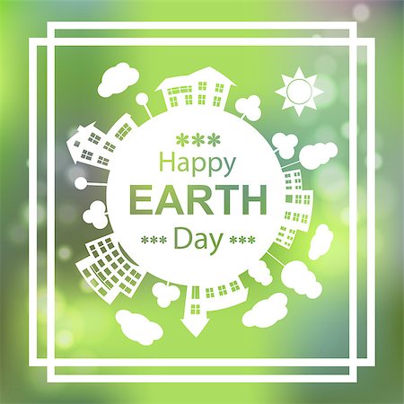 poster background, nature - Happy Earth Day. Eco Green Vector Poster Design. 22 april. Vector illustration Stock Photo - Budget Royalty-Free & Subscription, Code: 400-08412171