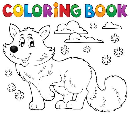 Coloring book polar fox theme 1 - eps10 vector illustration. Stock Photo - Budget Royalty-Free & Subscription, Code: 400-08412354
