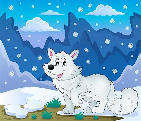 Polar fox theme image 2 - eps10 vector illustration. Stock Photo - Budget Royalty-Free & Subscription, Code: 400-08412379