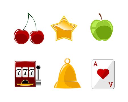 simsearch:400-04273908,k - Vector illustration of a six casino icons set Foto de stock - Royalty-Free Super Valor e Assinatura, Número: 400-08412464