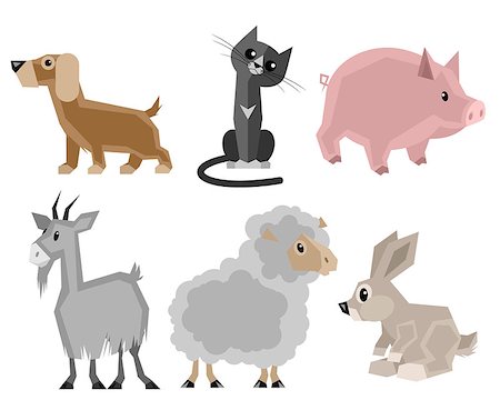 simsearch:400-07626711,k - Vector illustration of a six pets set Stock Photo - Budget Royalty-Free & Subscription, Code: 400-08412481