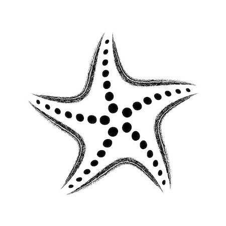 simsearch:400-08625440,k - Black vector stylized starfish brush strokes icon isolated Stock Photo - Budget Royalty-Free & Subscription, Code: 400-08412689