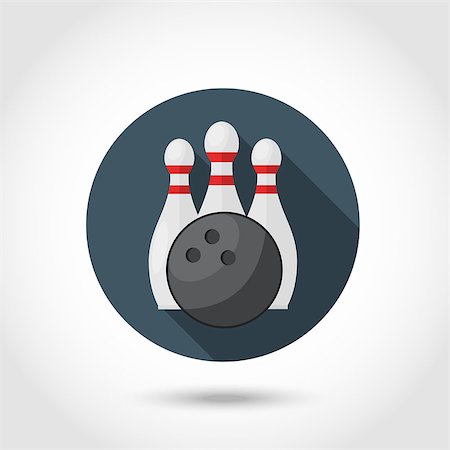 simsearch:400-05163136,k - Vector Bowling set  icon,sign,symbol,pictogram in flat style with long shadow isolated on a circle.Concept for web banners and printed materials Stockbilder - Microstock & Abonnement, Bildnummer: 400-08412711
