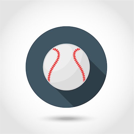 simsearch:400-05089629,k - Vetor Baseball ball  icon,sign,symbol,pictogram in flat style with long shadow isolated on a circle.Concept for web banners and printed materials Photographie de stock - Aubaine LD & Abonnement, Code: 400-08412713