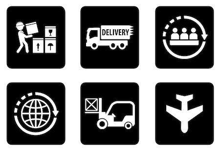 simsearch:400-08499668,k - set of black concept icons for delivery industry Stock Photo - Budget Royalty-Free & Subscription, Code: 400-08412895