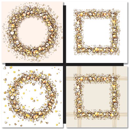 simsearch:400-08411550,k - Set of Golden frames on black background. Gold sparkles on black background. Gold glitter vector. Stock Photo - Budget Royalty-Free & Subscription, Code: 400-08412963
