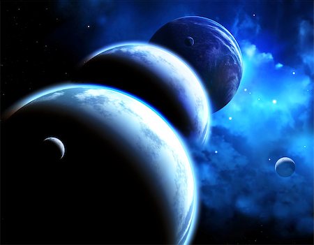simsearch:6113-09144755,k - A beautiful space scene with parade of planets and nebula. Elements of this image furnished by NASA Fotografie stock - Microstock e Abbonamento, Codice: 400-08413060