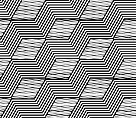 simsearch:400-08409083,k - Diamonds and zigzag lines pattern. Seamless geometric texture. Vector art. Photographie de stock - Aubaine LD & Abonnement, Code: 400-08413185