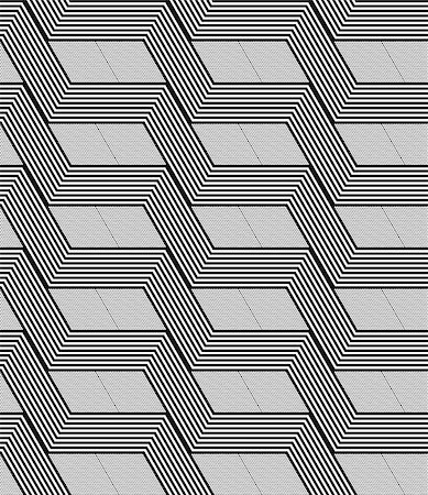 simsearch:400-08409083,k - Diamonds and zigzag lines pattern. Seamless geometric texture. Vector art. Photographie de stock - Aubaine LD & Abonnement, Code: 400-08413186